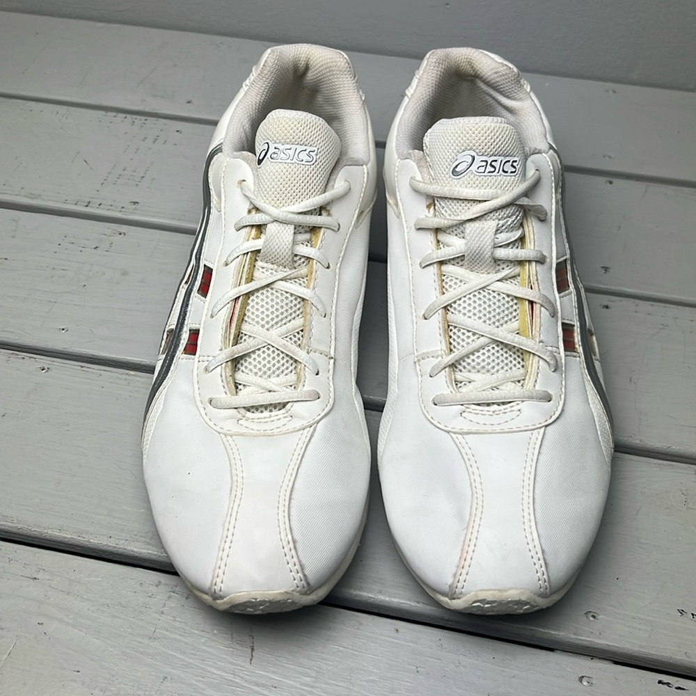 Women's Asics Cheer 6 Cheerleading Shoe Q261Y Size 8.5 White/Red/Silver